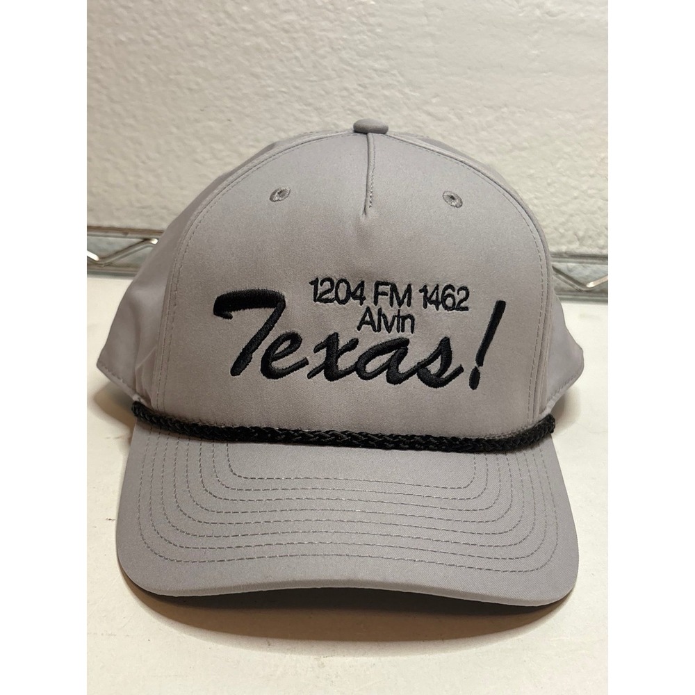 Richardson 256 Hat Cap Gray 1204 FM 1462 Alvin Texas Embroidered Rope Snapback